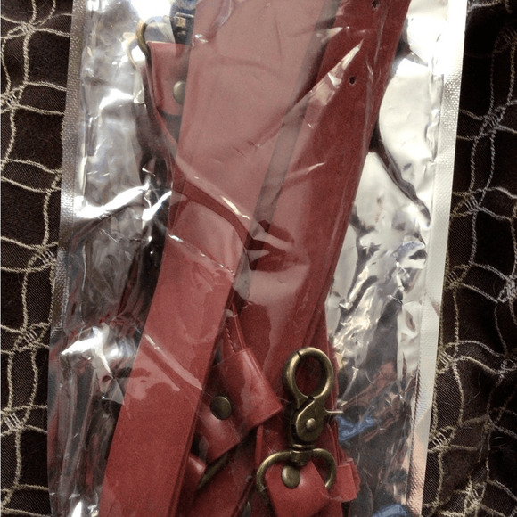 NEW ! Boho Brown Red Vegan Suspenders